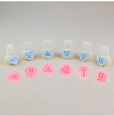 Kit Carimbos Batizado Rosa (2cm)
